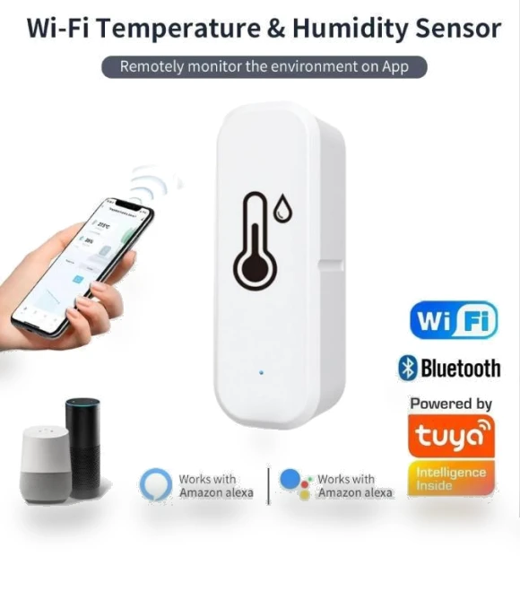 Wireless Smart WiFi Temperature and Humidity Sensor — Smart Home Security, OmniShop