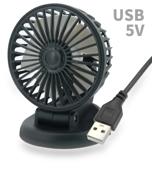 Car Fan with 3 Adjustable Heads — Portable Cooling Solutions, HOME-Auto-001