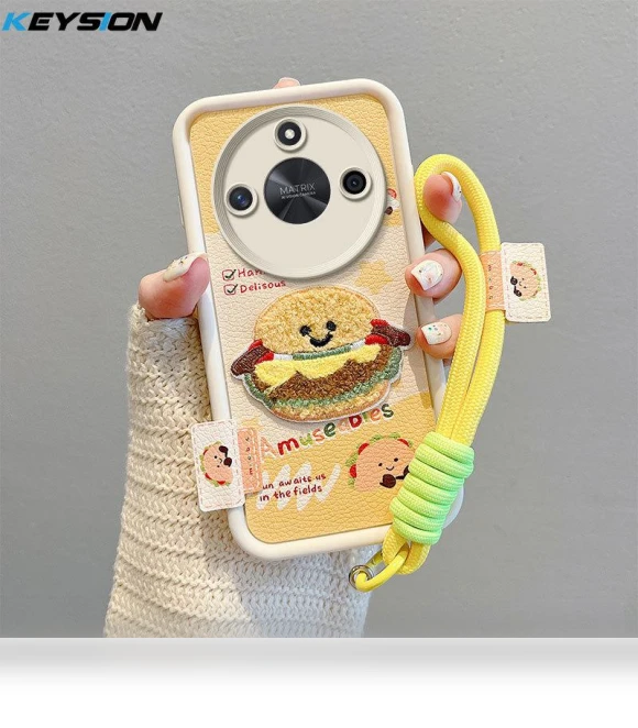 Cartoon Cute Plush Phone Case with Lanyard — Protective Cases, KEYSION