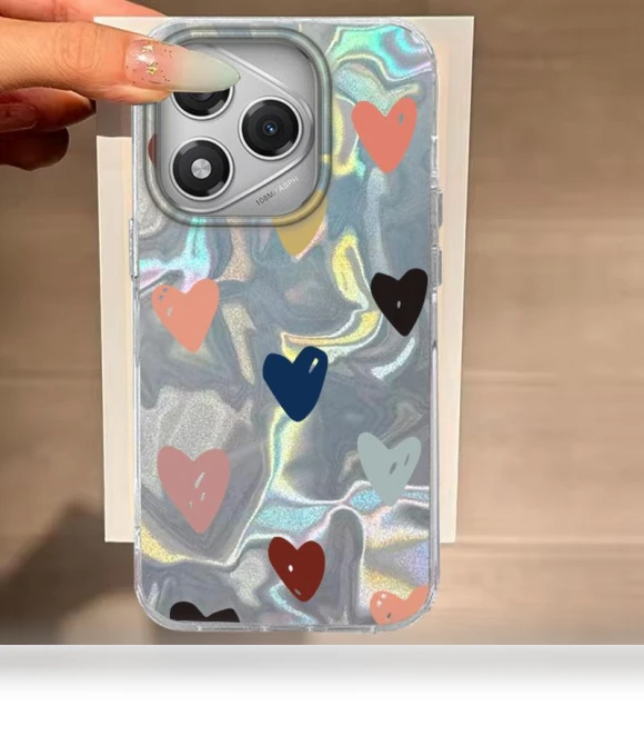 Cute Pink Heart Phone Cover — Protective Covers, funads