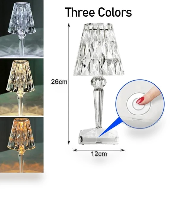 Rechargeable Crystal Table Lamp with Touch Control — Desk & Table Lighting, Fantastic House
