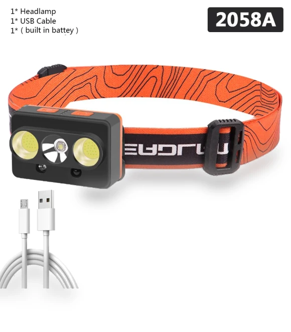 Touch LED Headlamp with Built-in USB Rechargeable Battery — Flashlights, Linda Hong