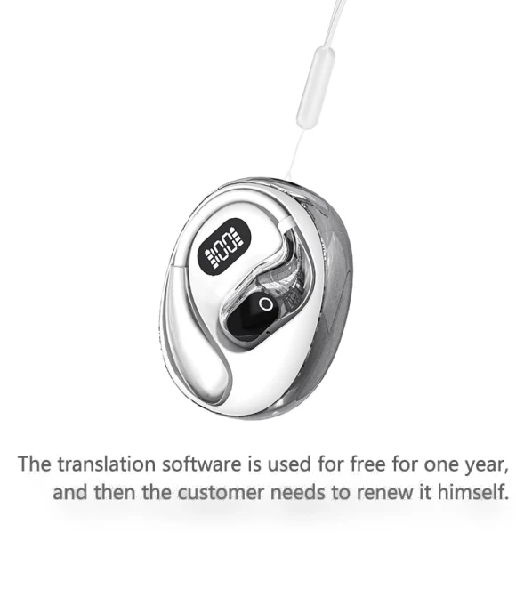 Wireless Earbuds with AI Translation and Over-Ear Hook — Language Translators, Autumn Orchids