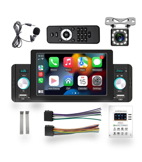 5-inch Touch Screen Single DIN Car Stereo Radio with Bluetooth — Stereo Receivers, Daily Home Furnishings