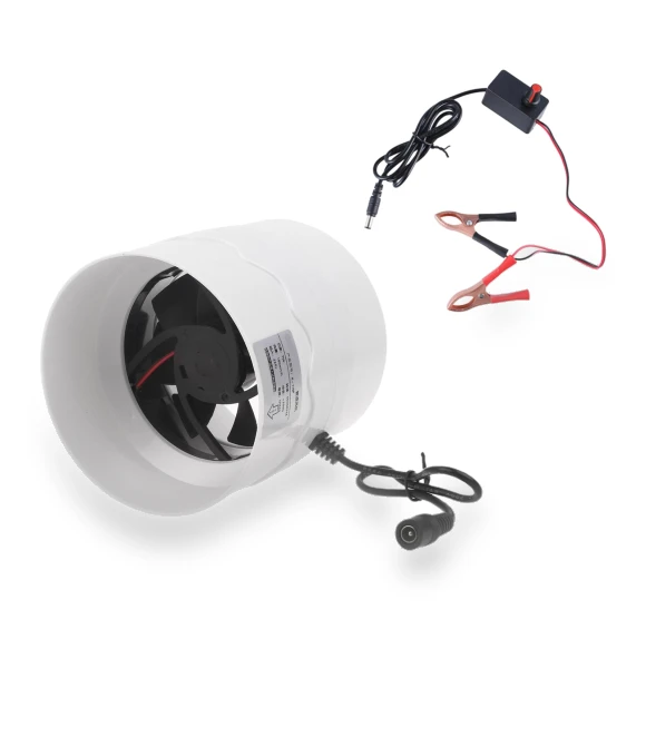 Adjustable Speed 110mm Duct Fan with 12V Clip-on Controller — Stand Fans, Cherish Eyes