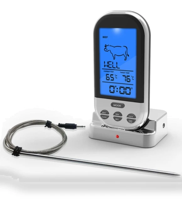 BBQ Thermometer with Timer Alarm — Instant-Read, zhongluo