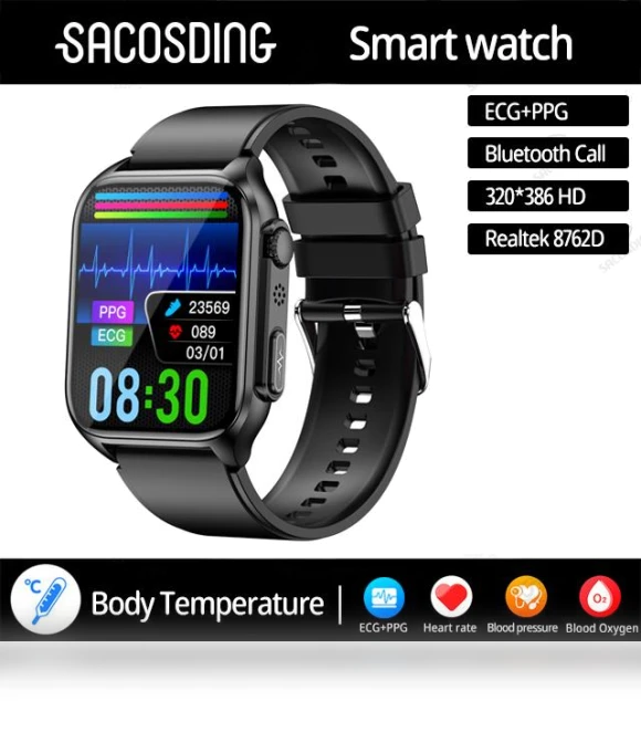 Smart Watch with NFC, ECG, and PPG — Smartwatches, SACOSDING
