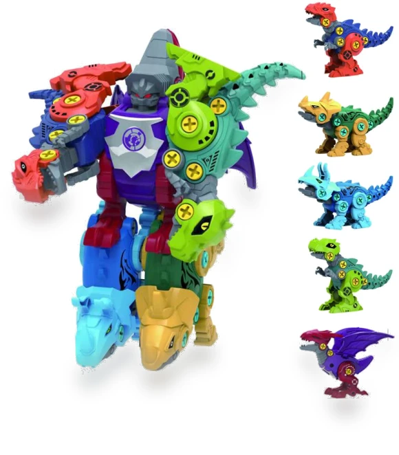 5-in-1 Dinosaur Transformation Robot Constructor Screw DIY Set — Construction Kits, Specials