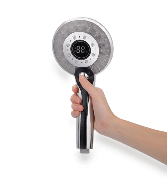 Colorful LED Shower Head with Temperature Sensor — Fixed, Kanisa