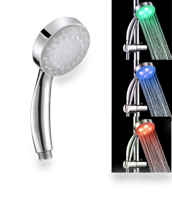 Colorful LED Shower Head with Temperature Sensor — Fixed, Khjkllo59vn
