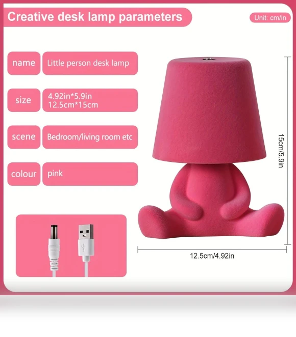 Cute Cartoon Plush Doll Table Lamp — Figurine Lamps, Houspace