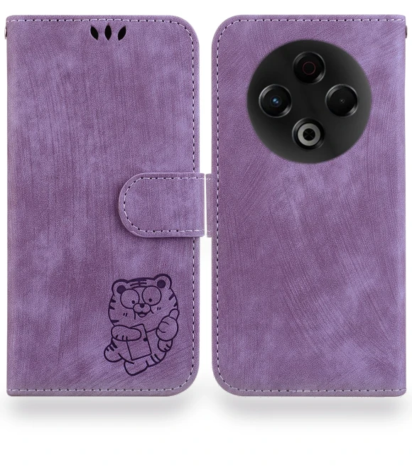Leather Wallet Case with Tiger Embossing and Wrist Strap — Flip Cases, Smartwatch 2025