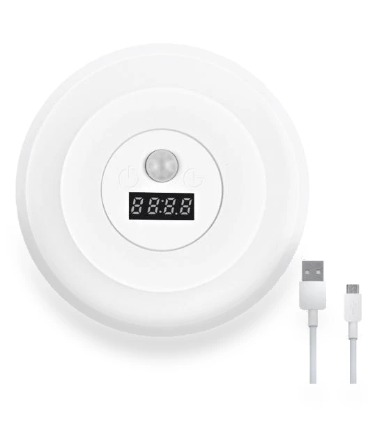 LED Motion Sensor Night Light with Digital Clock — Night Lights, Blackcurrant