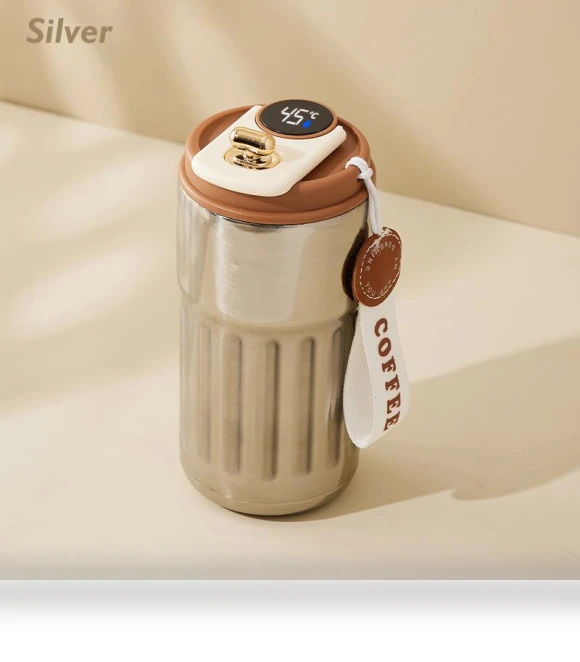 Smart Temperature Display Travel Vacuum Cup — Beverage Warmers, Versatile Home Furnishing