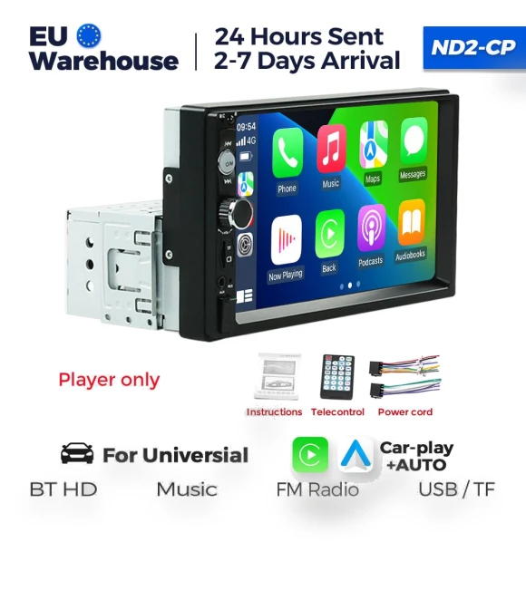 Universal 1Din Car Stereo Receiver — Stereo Receivers, ZoomSpark