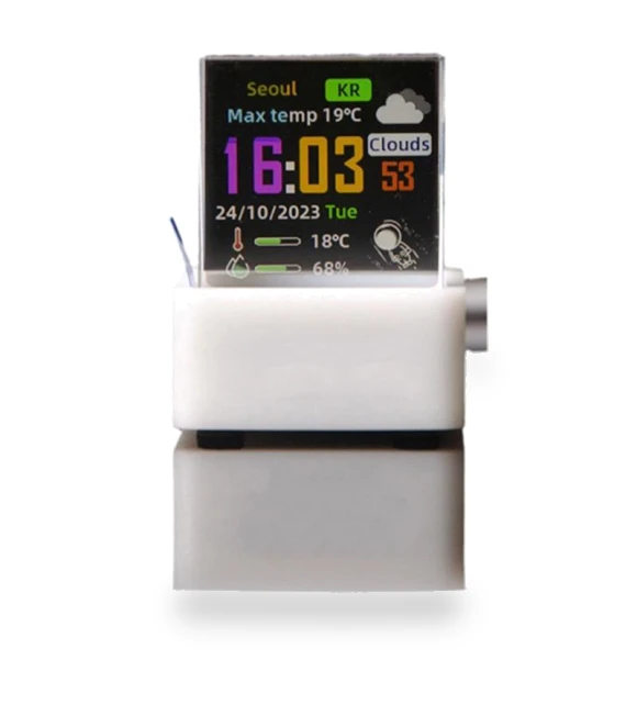 Crystal Cube Photo Display Holographic Desktop Smart Weather Station Digital Clock with GIF Animations Album — Alarms & Clocks, Hein-M