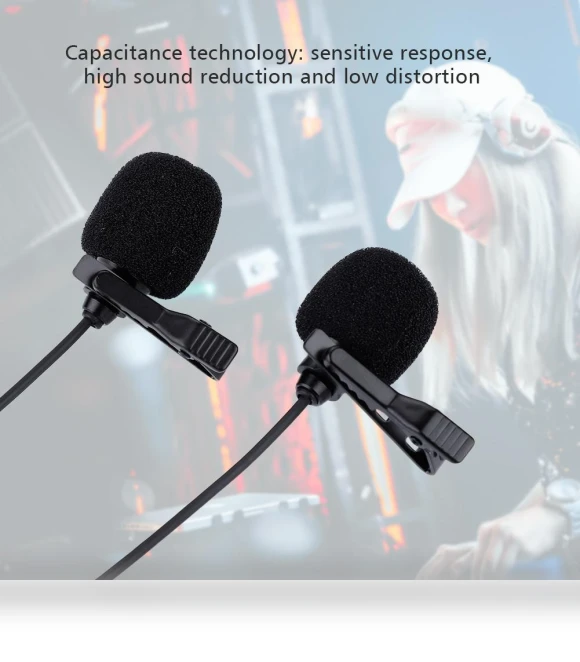 Dual Head Lapel Tie Clip Microphone — Microphones, DIYelecs