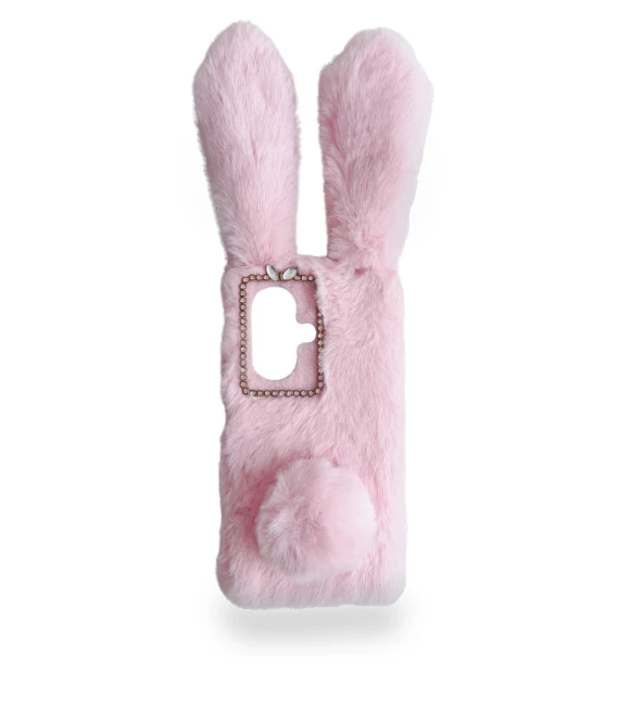 Flexible TPU Bunny Ears Furry Hairball Phone Cover — Protective Covers, Smartwatch 2025