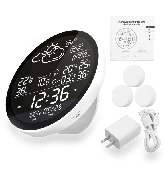 Smart Weather Station with Clock — Barometers, Automobile and motorcycle supplies