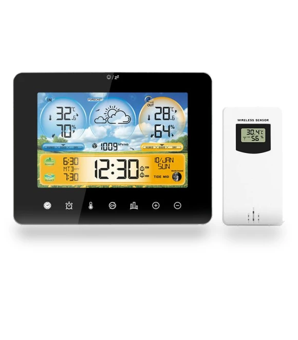 Weather Station Thermometer with Remote Sensor — Barometers, HOME-Auto-001
