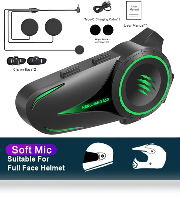 Smart Helmet Bluetooth Headset — Wireless Headsets for Powersports, Motorgo Premium