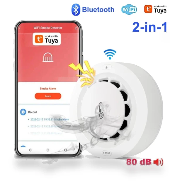 Smoke Alarm with Temperature and Humidity Sensor — Smoke Detectors, Meiteai-All