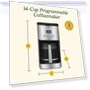 Thumbnail 14-Cup Programmable Coffee Maker with Glass Carafe — Coffee & Espresso Combos, Cuisinart