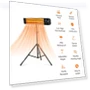 Thumbnail Infrared Patio Heater, 1500W Electric Outdoor Heater with Remote Control — Portable Heating Solutions, Paraheeter