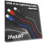Thumbnail USB Lightning Cable 3 Pack 6FT — Lightning, Longlidie