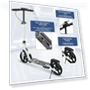 Thumbnail Adjustable Height Folding Kick Scooter with Large Sturdy Wheels — Push Scooters, Nattork