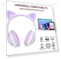 Colorful Lighting LED Wireless Cat Ear Headphones — Over-Ear Headphones