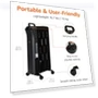 Thumbnail Portable Radiator Heater with 7 Oil-Filled Fins — Heater Spare Components, Amazon Basics