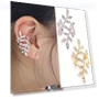 Punk Style Smart Earrings with Rhinestones and Leaves — Smart Jewelry, Zoeneed