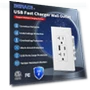 Thumbnail USB Wall Outlet with USB C Ports — Chargers, 3GRACE