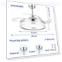 Thumbnail Modern Retractable Ceiling Fan with Lights and Remote Control — Ceiling Fan Lighting Solutions, Dr.Light
