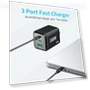 Thumbnail Fast Charger 160W Compact Foldable 3 Port Charging Station — Chargers, shenzhenshiquanshengdamaoyiyouxiangongsi