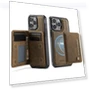 Vintage Leather Back Cover with Magnetic Detachable Card Bag — Flip Cases, Smartwatch 2025