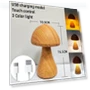 Smart Touch Control LED Wooden Cute Mushroom Night Light — Night Lights, Build My Home