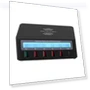 6-Port LCD Charging Station with USB Dock — Chargers, Black&UK