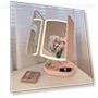 Portable Triple Makeup Mirror with 180° Rotation, Touch Screen, and LED Lighting — Compact & Travel, JingYou-home