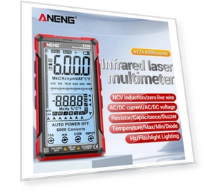 Digital Smart Multimeter 10A Tester Meter Auto Range True RMS DC/AC 6000 Multitester With Laser Lamp Capacitance Ohm — Multimeters & Analyzers, ANENG