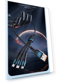 PD120W 3-in-1 Type-C Fast Charging Cable with Intelligent Temperature Control — Cables, AWEI