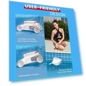 Cordless Robotic Pool Vacuum Cleaner with Smart Navigation — Automated Pool Maintenance, Genkinno