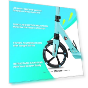 Foldable Kick Scooter with Double Braking System for Teens and Adults — Push Scooters