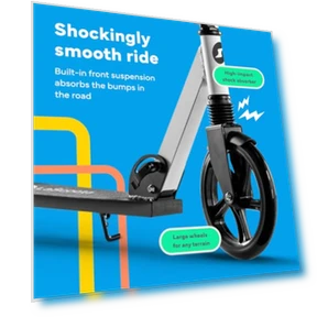 Adjustable Kick Scooter with Large Wheels for Kids, Teens & Adults — Push Scooters, Lascoota