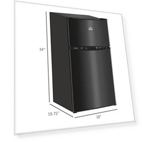 3.2 Cu.Ft Mini Fridge with Freezer, Double Door Compact Refrigerator — Mini Fridges, HOMCOM