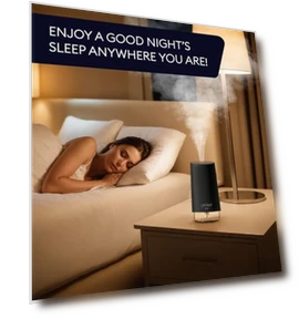 Portable Cool Mist Humidifier with Auto Shut Off & Night Light — Air Moisturizers, GENIANI