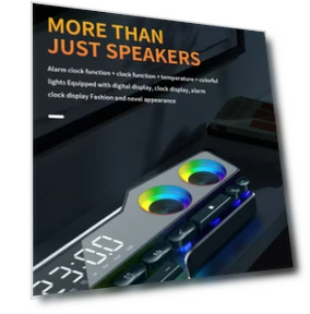 Bluetooth Speaker with LED Light, Alarm Clock, and Temperature Sensor — Alarms & Clocks