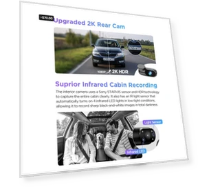 3CH 4K+2K+1080P HDR Car Dash Camera — Dashboard Cameras, VIOFO