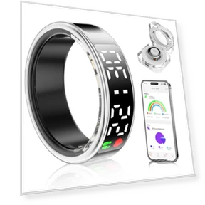 Smart Ring Health Tracker with Display Screen & Touch Button — Smart Rings, Evelame